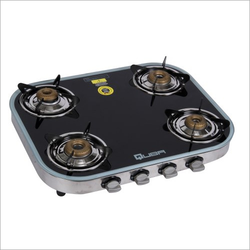 Quba Oval Shape 4 Burners Glass Gas Stove - Dimension (L*W*H): 65*60*120 Centimeter (Cm)
