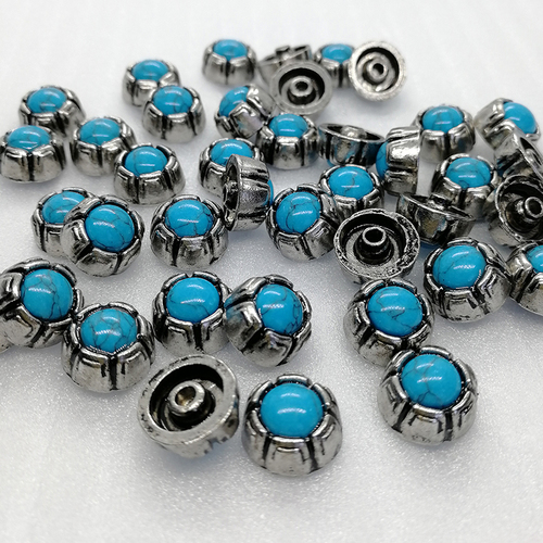 Calaite Bead Center Alloy Rivet - Zinc Alloy & Copper, 12mm Size, Vintage Multi-Color Options, Eco-Friendly Design