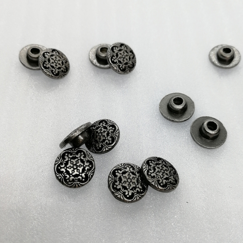 Metal 8Mm Fashion Round Shape Beauty Flower Face Alloy Rivet