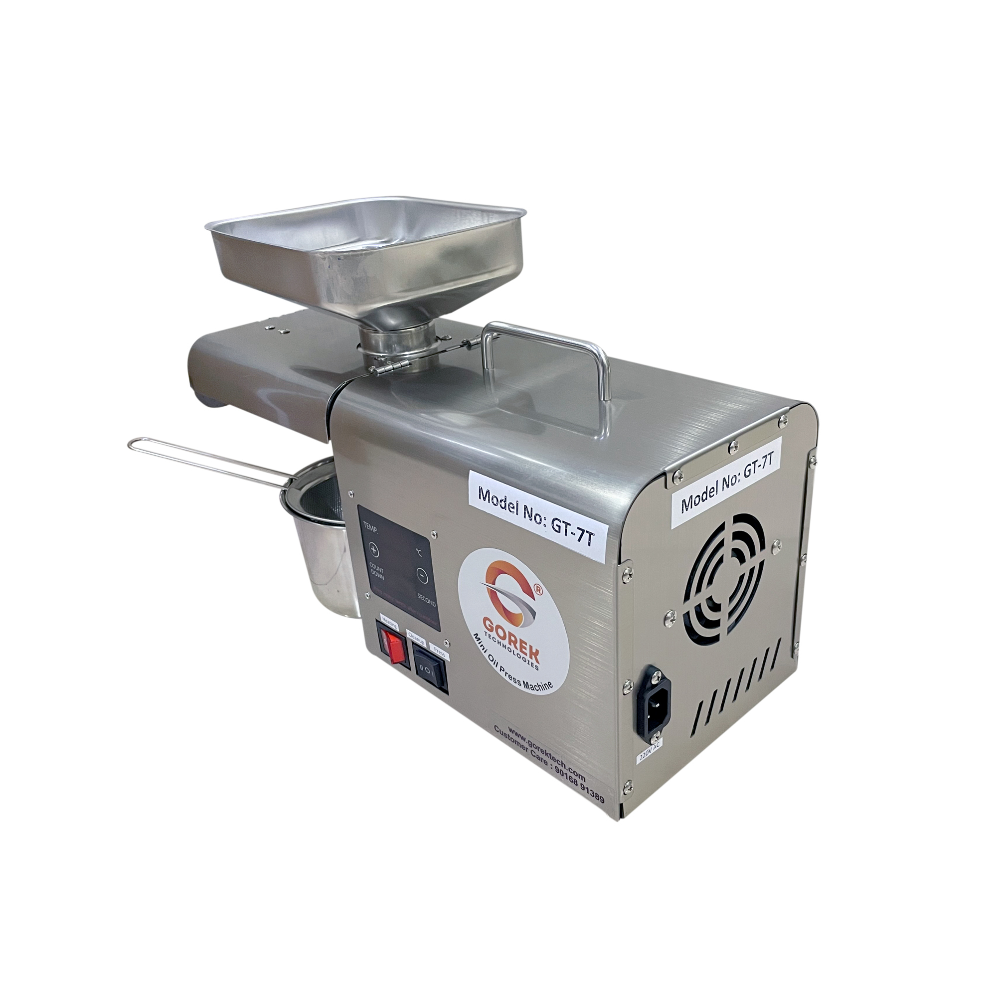 Mini Oil Press Machine - Stainless Steel 304, 48x18x30 Cm | Automatic Extractor With 750w Power, Silver Finish, 4-8 Kg Capacity, 1 Year Warranty For Motor And Gear Box