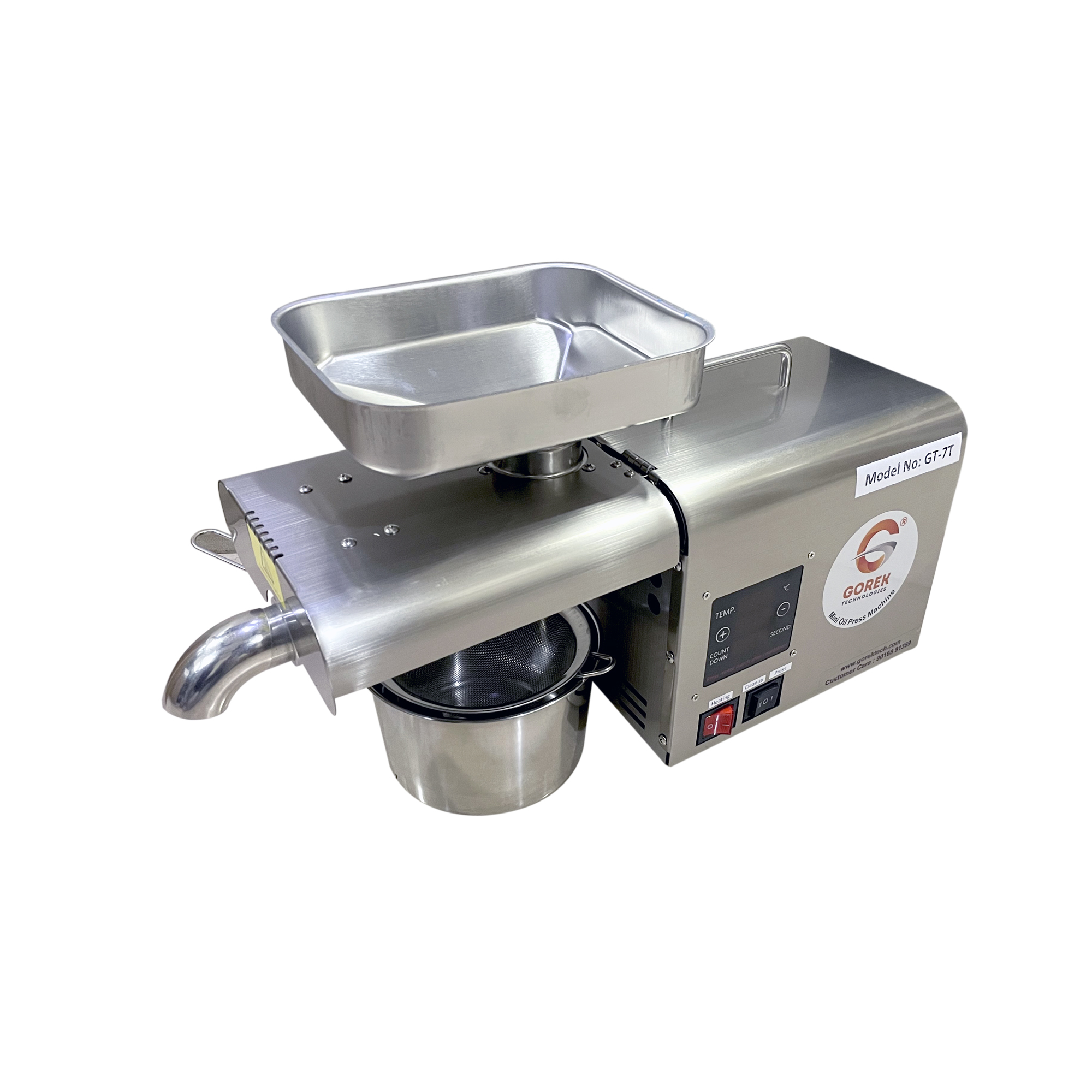Mini Oil Press Machine - Stainless Steel 304, 48x18x30 Cm | Automatic Extractor With 750w Power, Silver Finish, 4-8 Kg Capacity, 1 Year Warranty For Motor And Gear Box