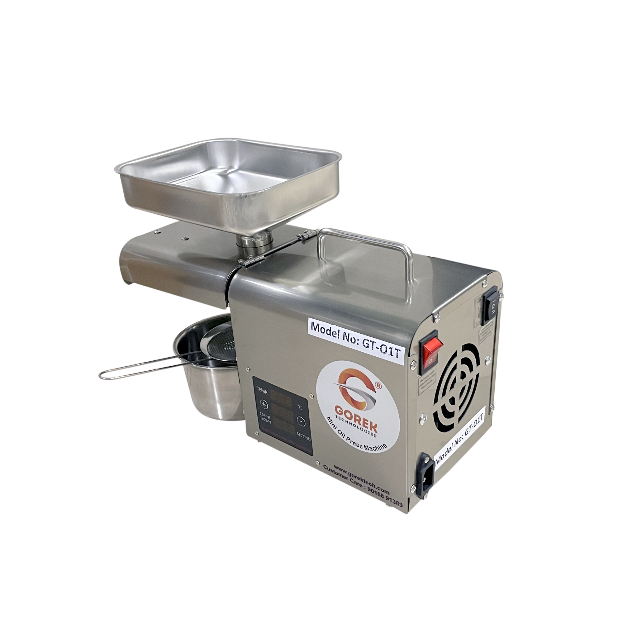 Mini Oil Maker Machine - Stainless Steel 304, 36x16x28 Cm, Silver | Automatic Extractor With 1 Year Warranty, 450w Power, Production Capacity 3-6 Kg