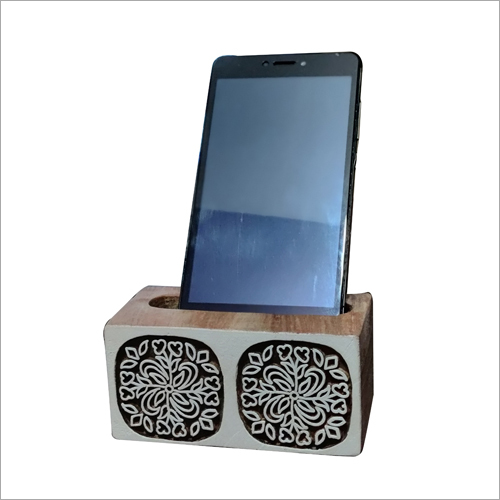 Wood Wooden Handblock Mobile Stand