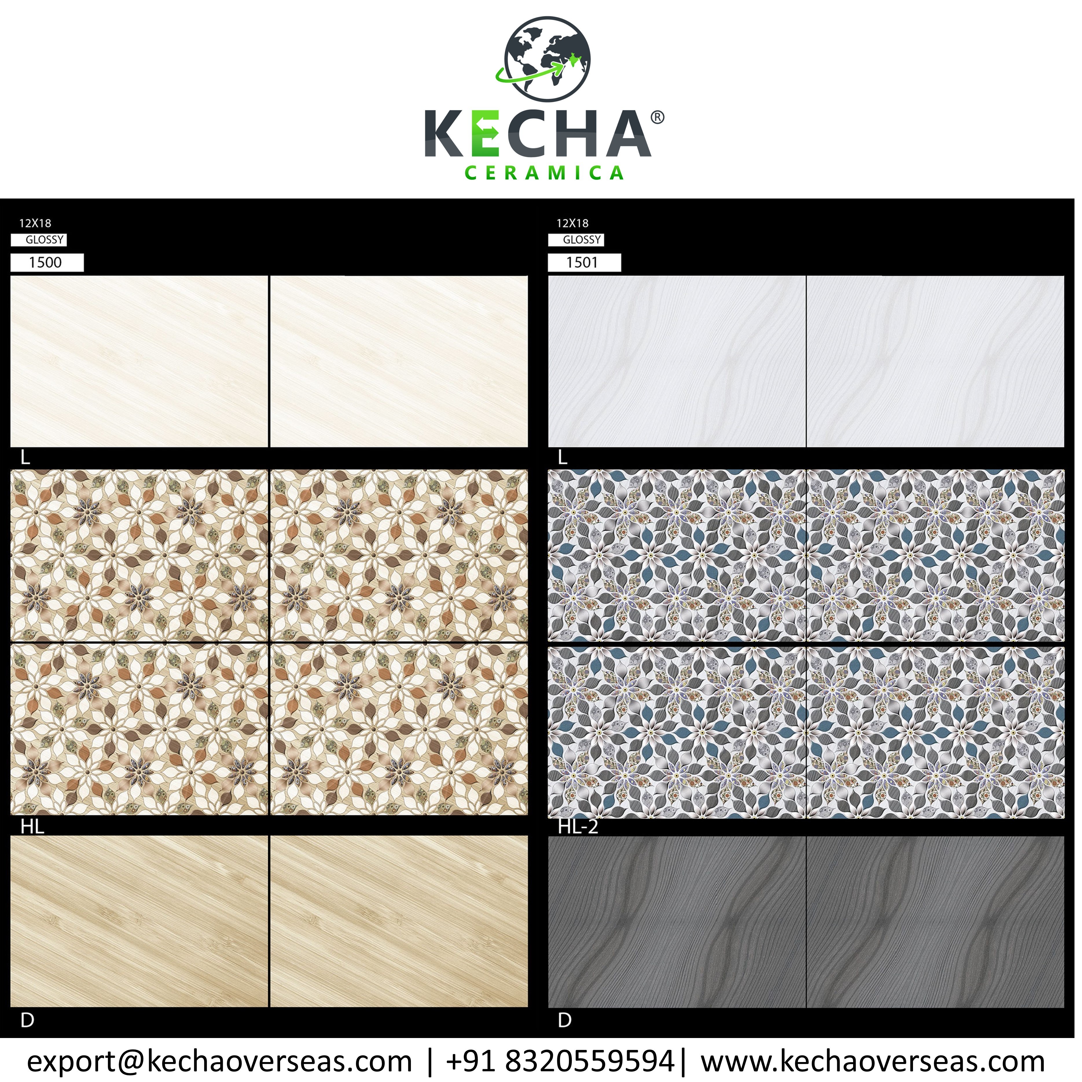 Wall Tiles - Ceramic, 300x450mm, Glossy And Matt Finish | Available In Various Colors, Heat Insulation, Ideal For Interior Decoration