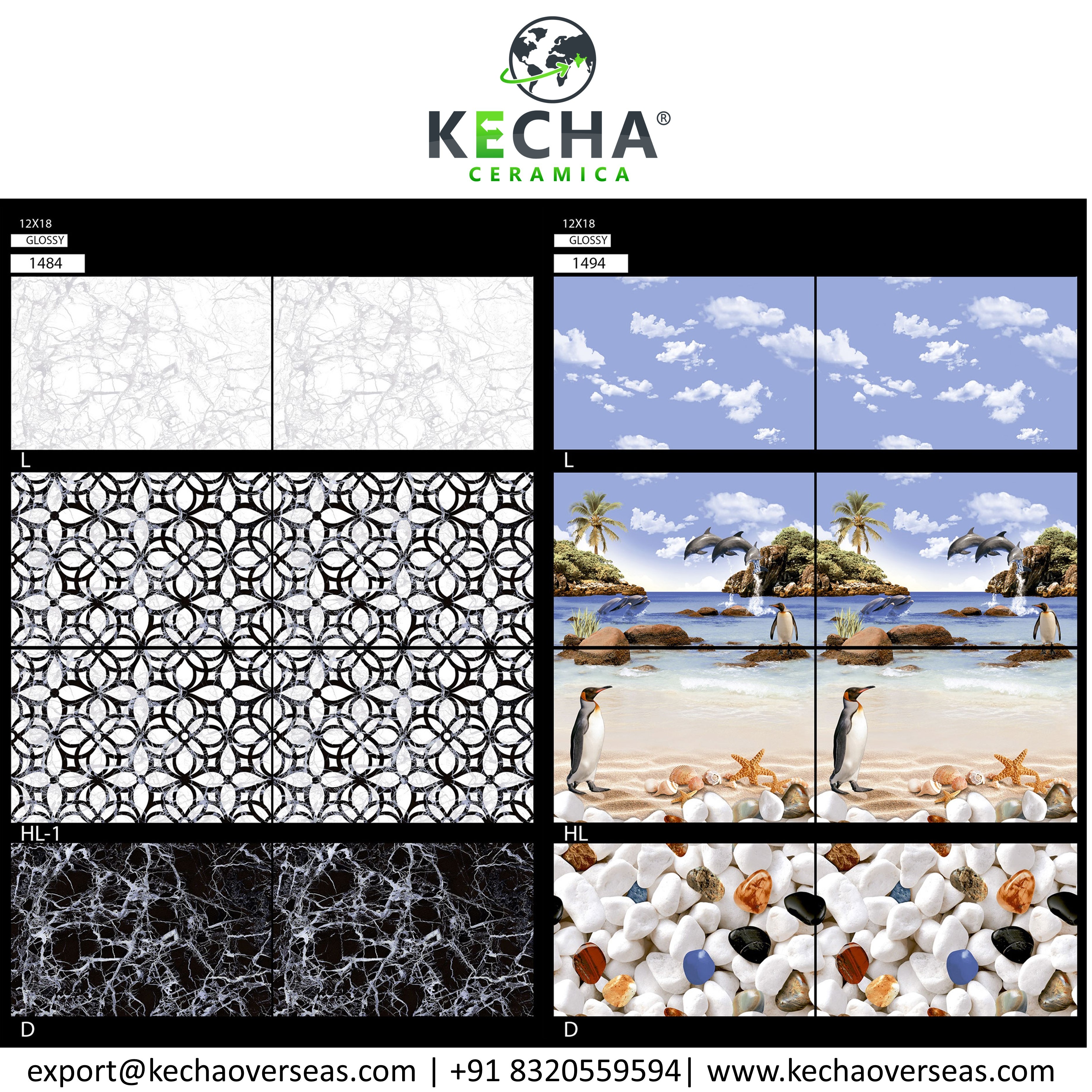 Wall Tiles - Ceramic, 300x450mm, Glossy And Matt Finish | Available In Various Colors, Heat Insulation, Ideal For Interior Decoration