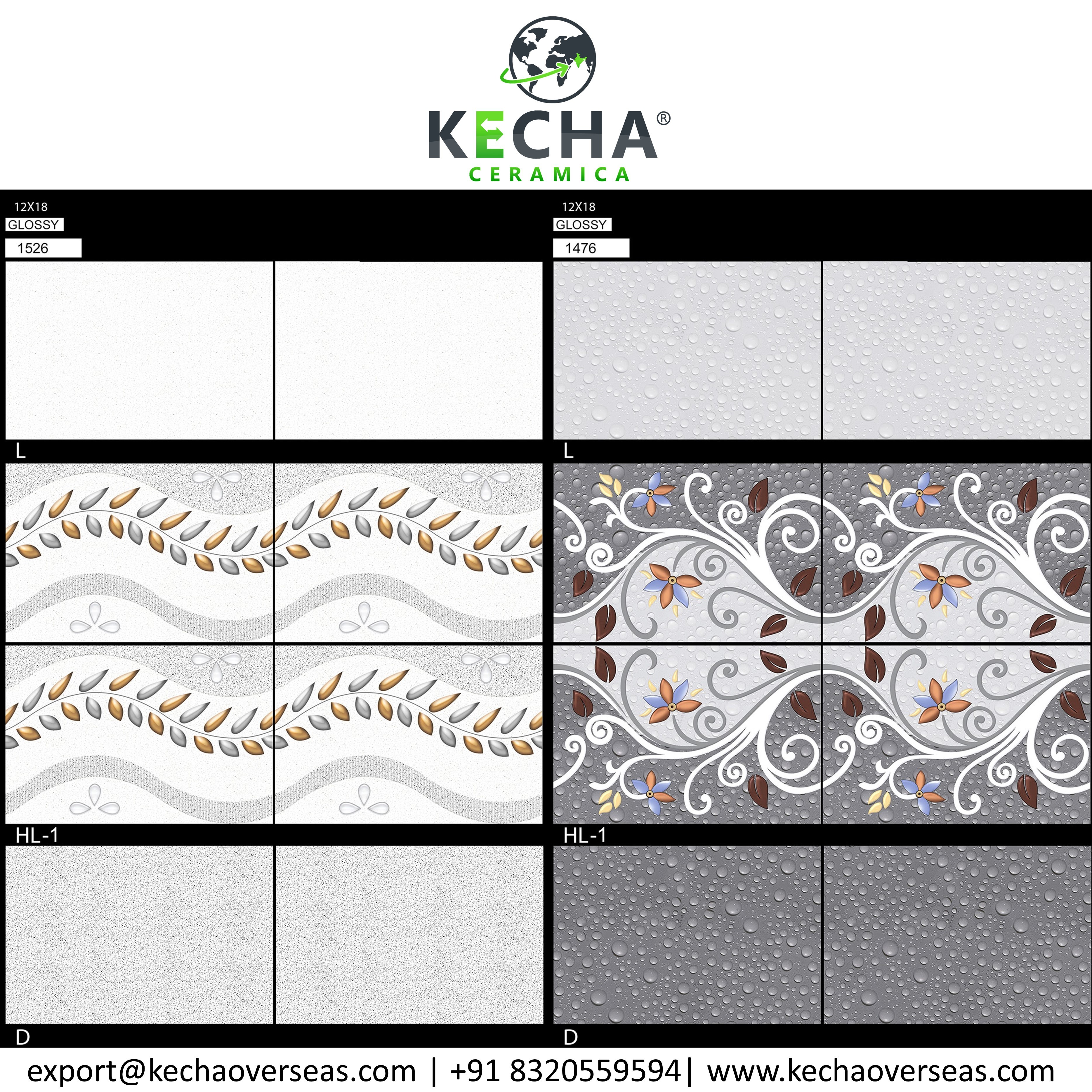 Wall Tiles - Ceramic, 300x450mm, Glossy And Matt Finish | Available In Various Colors, Heat Insulation, Ideal For Interior Decoration