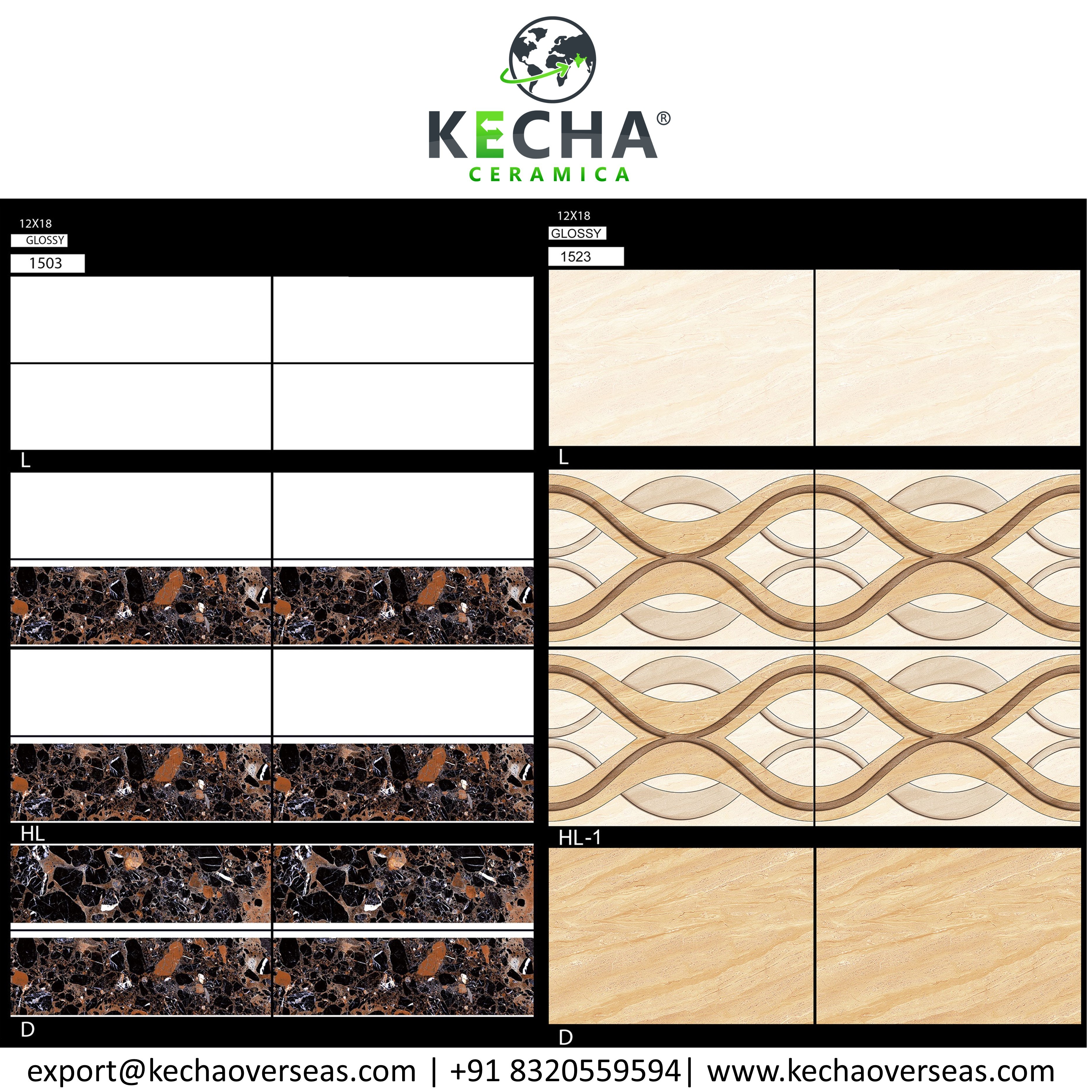 Wall Tiles - Ceramic, 300x450mm, Glossy And Matt Finish | Available In Various Colors, Heat Insulation, Ideal For Interior Decoration