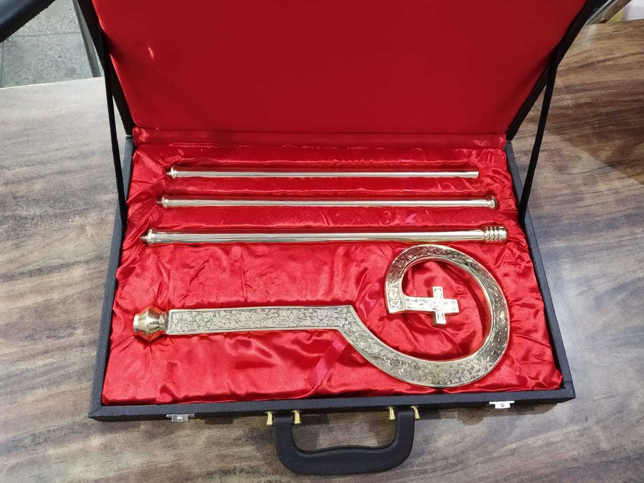 Brass High Quality Polished With Inner Cross Church Crozier Church Supplies