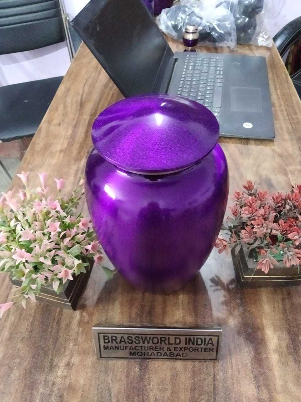 Blue Aluminium Burial Urn For Human Ashes Funeral Supplies