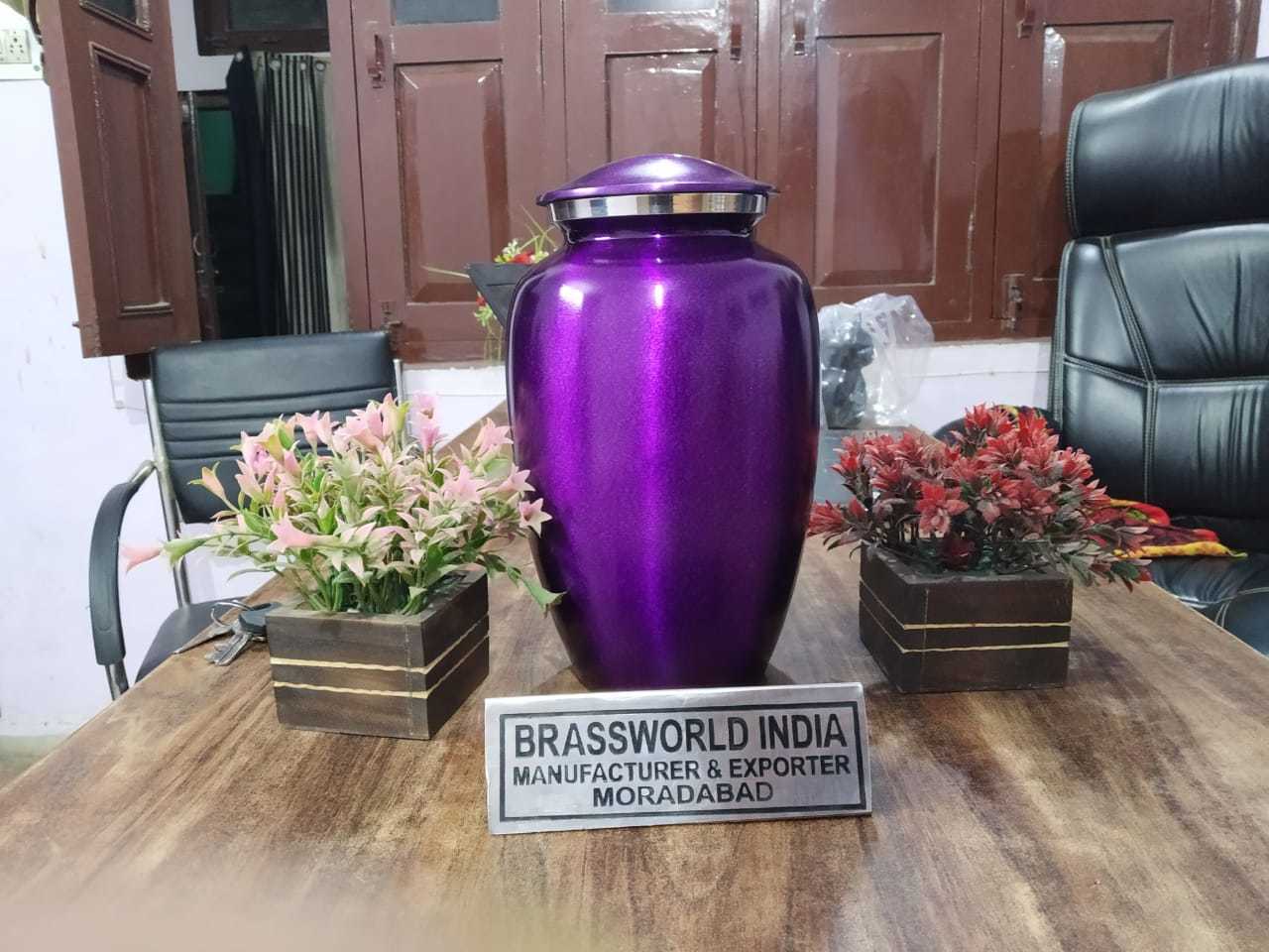 Blue Aluminium Burial Urn For Human Ashes Funeral Supplies