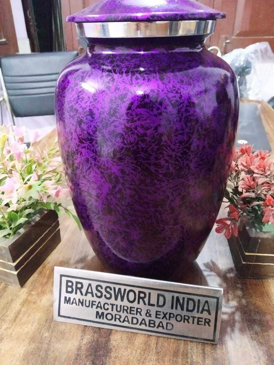 Blue Aluminium Burial Urn For Human Ashes Funeral Supplies
