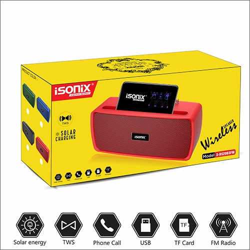 Solar Charging Wireless Red Speaker Usage: Computer