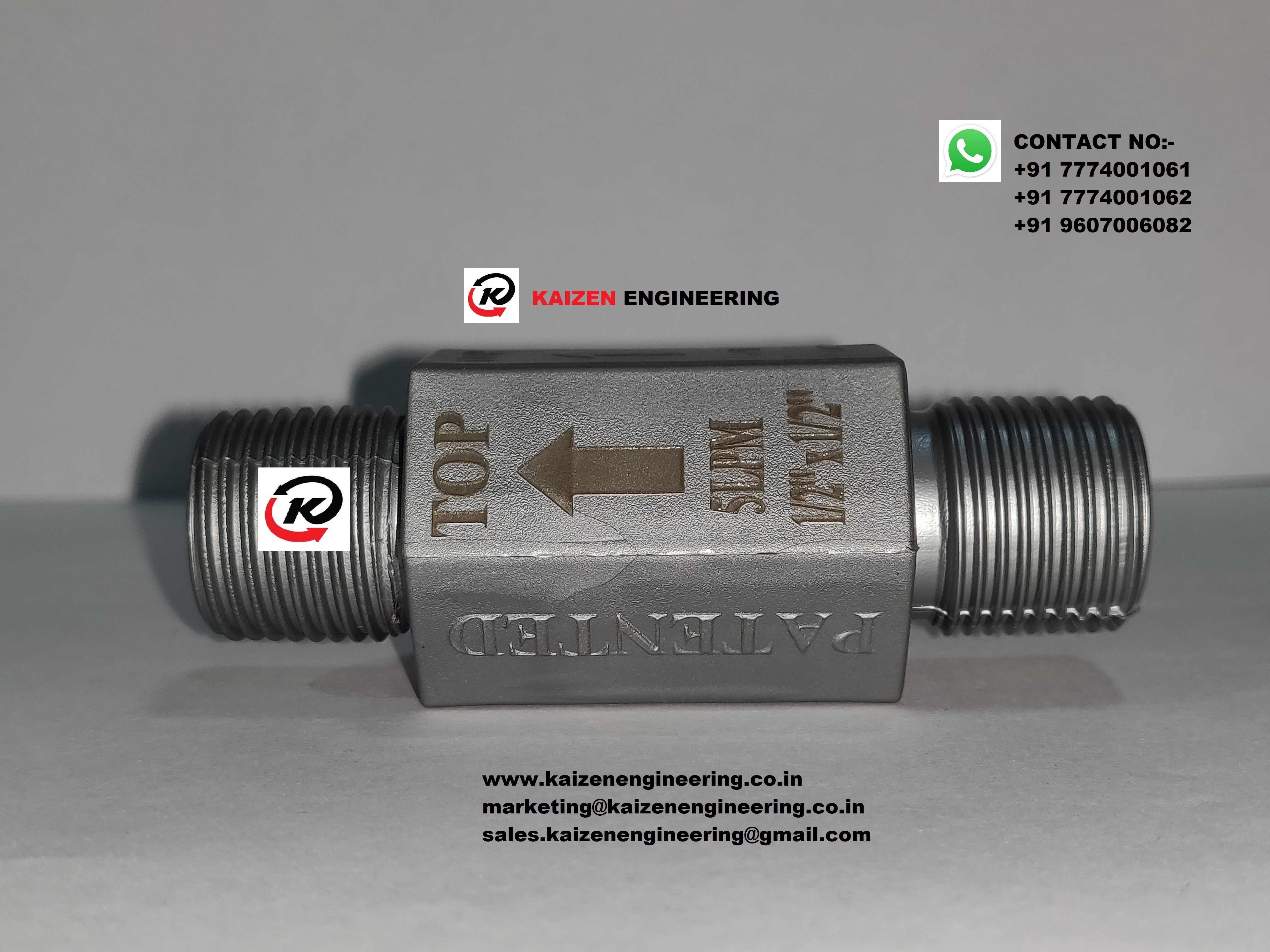Flow Control Valve - Polypropylene Pp, 1/2 Inch Port Size, Silver & Blue | Unidirectional Flow, Non-return Valve, Self-operating Float Design
