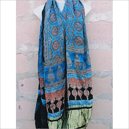 Washable Blue Aneri Pattern Dupatta