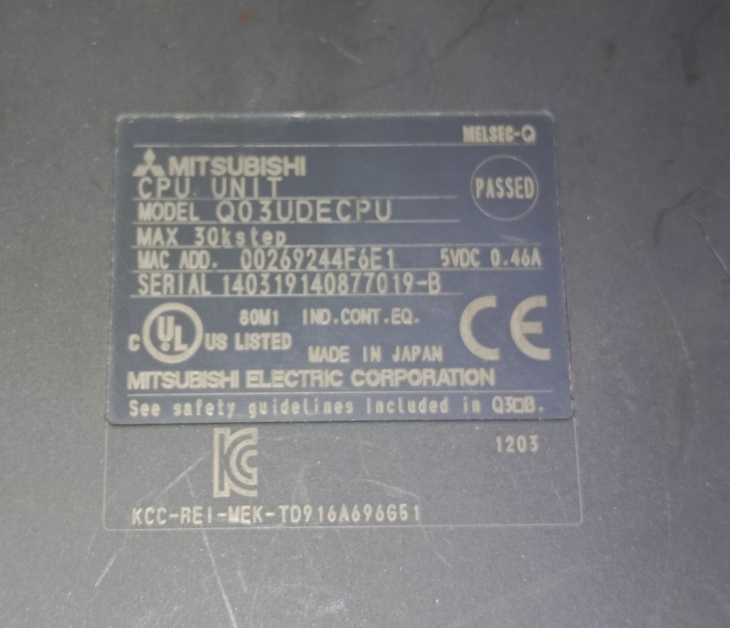 Mitsubishi Cpu Module Q03udecpu
