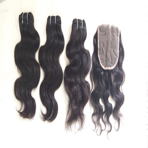 Indian Body Wave Extensions Machine Wefts Hair Application: Profesional