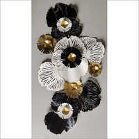 ब्लैक एंड व्हाइट लीफ पैटर्न वॉल आर्ट