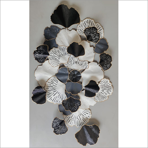 White And Grey Flower Pattern Wall Art