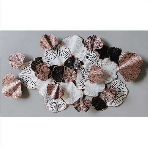 White And Rust Flower Pattern Wall Art