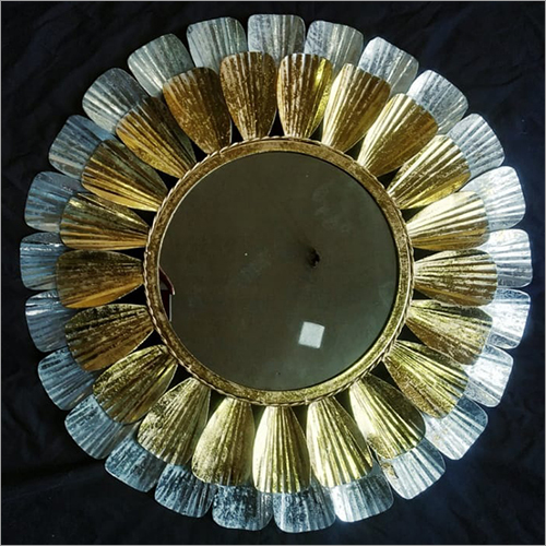 Mirror With Gold And Silver Finish