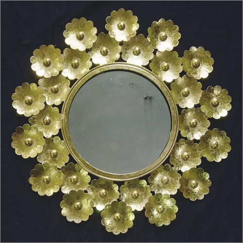 Round Mirror With Flower Design