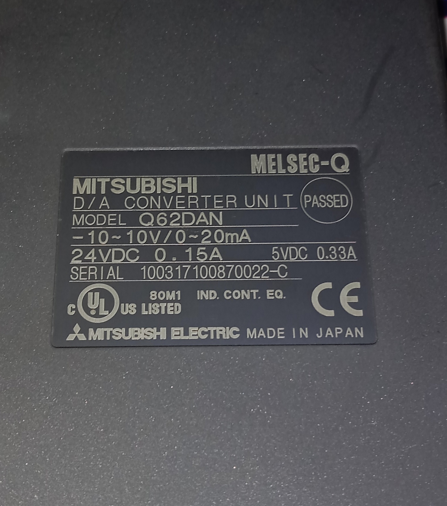 Mitsubishi Converter Output Module Q62dan