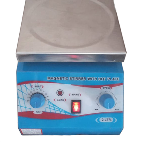 Magnetic Stirrer With Hot Plate - 1MLH & 2MLH Sizes, Blue Finish | Ideal for Laboratory Use