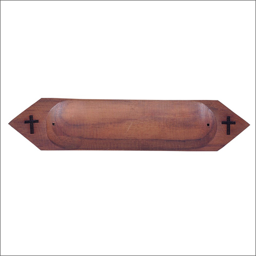 Christian Cross Printed Wooden Agarbatti Stand - Eco-friendly Wood, Various Sizes Available | Traditional Indian Design For Incense Holders