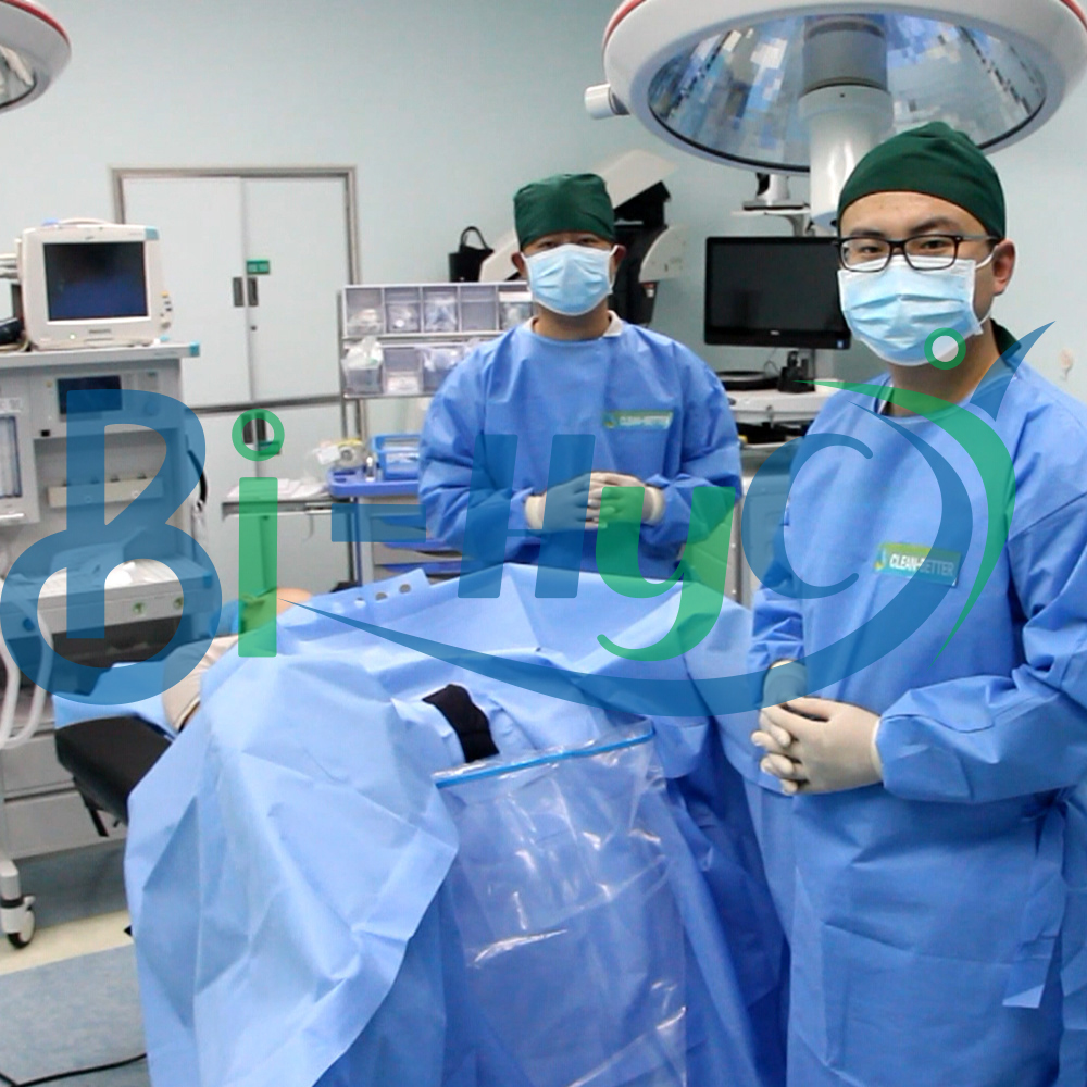 Turp Drape - Ssmms Material, 160x160cm Size, Medical Blue Color | Sterile Eto, Designed For Hospital Usage In Turp Surgery