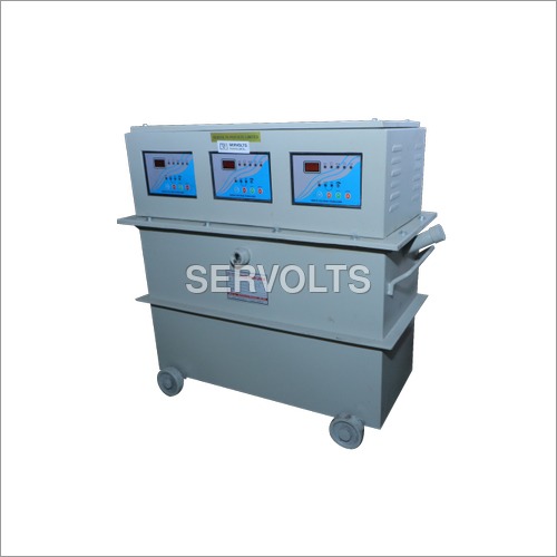30 kVA Oil Cooled Servo Voltage Stabilizer - Copper Material, 300V-470V Input, 415V Output | Features: Constant Voltage, High Efficiency 99%, Easy Installation, Resilient Design, Precise Output