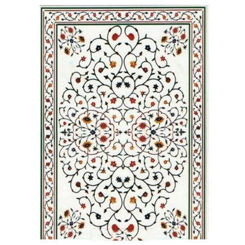 Multicolor Rectangular Marble Floor Inlay