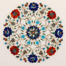 Multicolor Rectangular Marble Floor Inlay