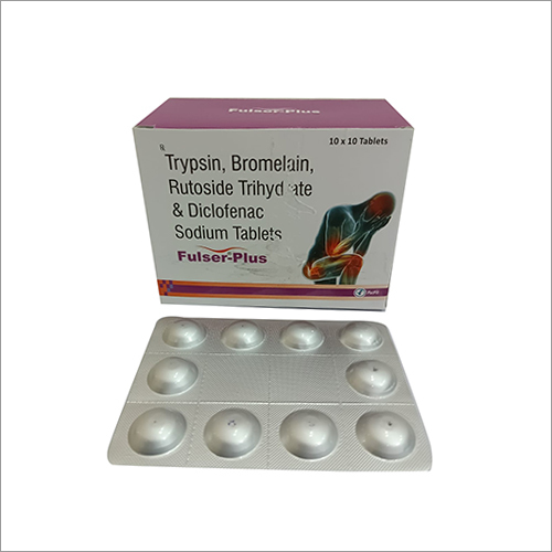 ट्रिप्सिन ब्रोमेलेन रुटोसाइड ट्राइहाइड्रेट और डिक्लोफेनाक सोडियम टैबलेट