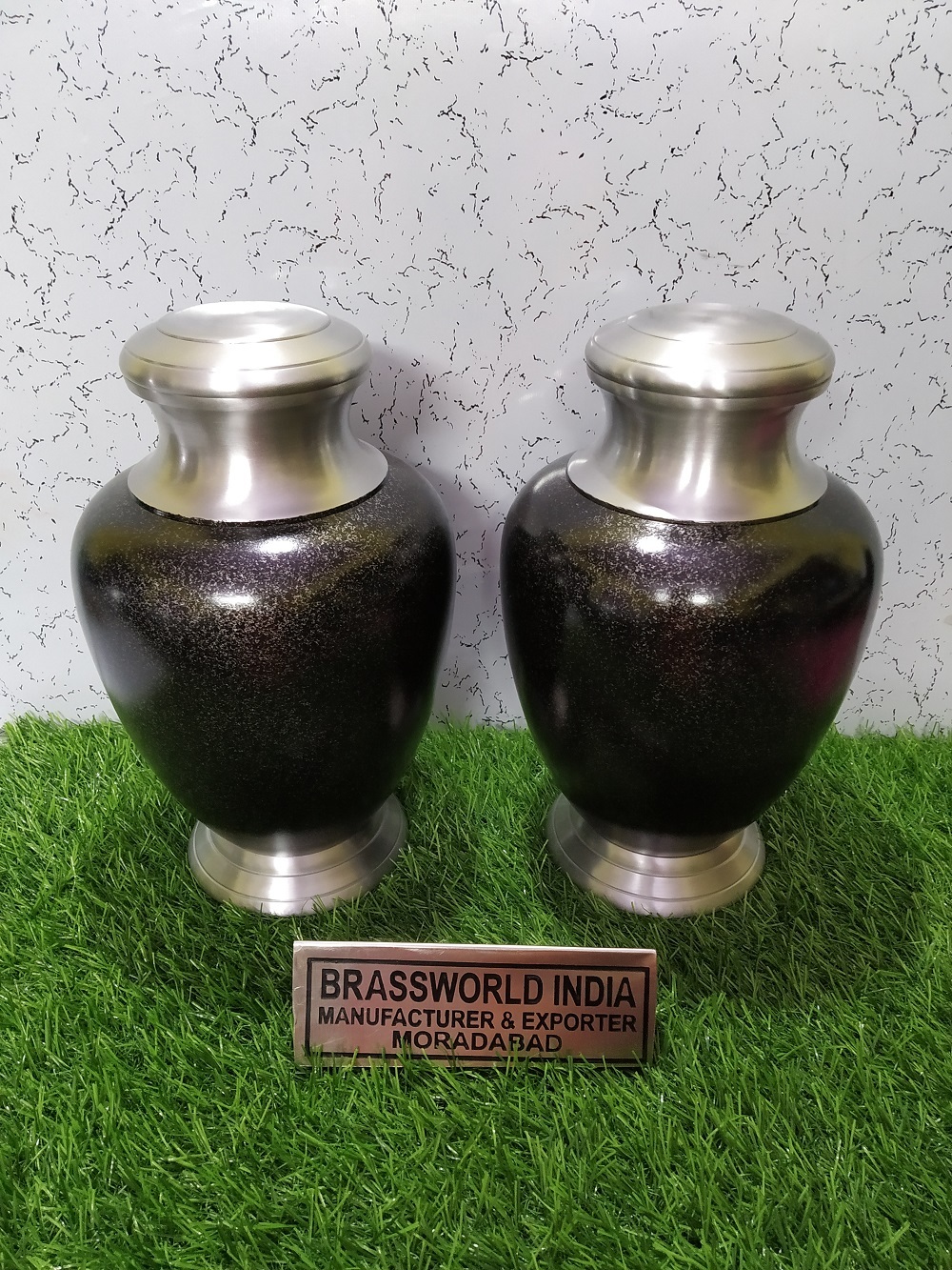 Brass Green With Butterfly Painted Adult Cremation Urn