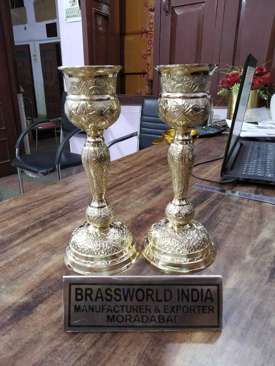 Vintage Brass Engraved Chalice Church Supplies