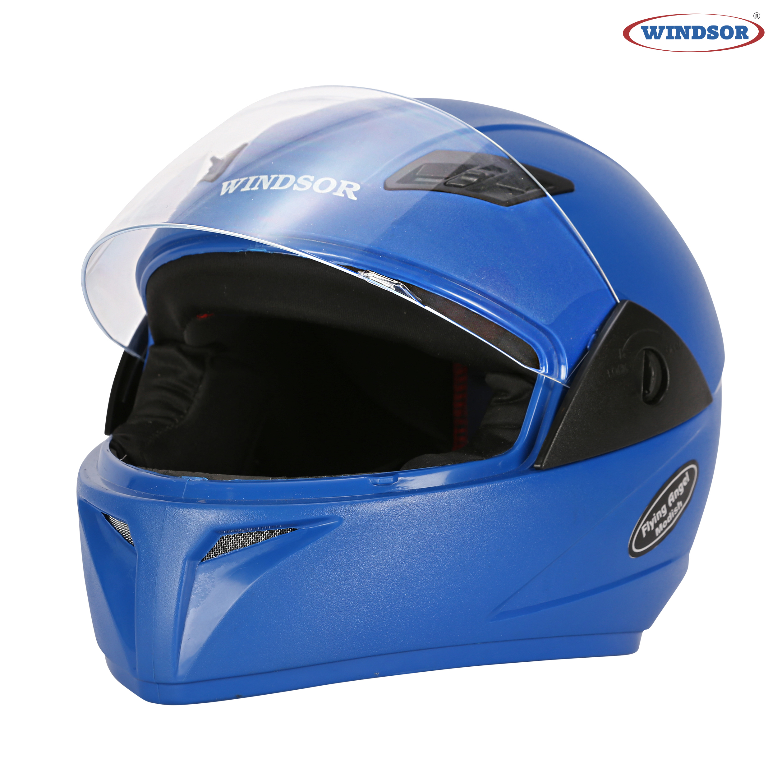 Blue Windsor Flying Angel Modish Full Face Helmet
