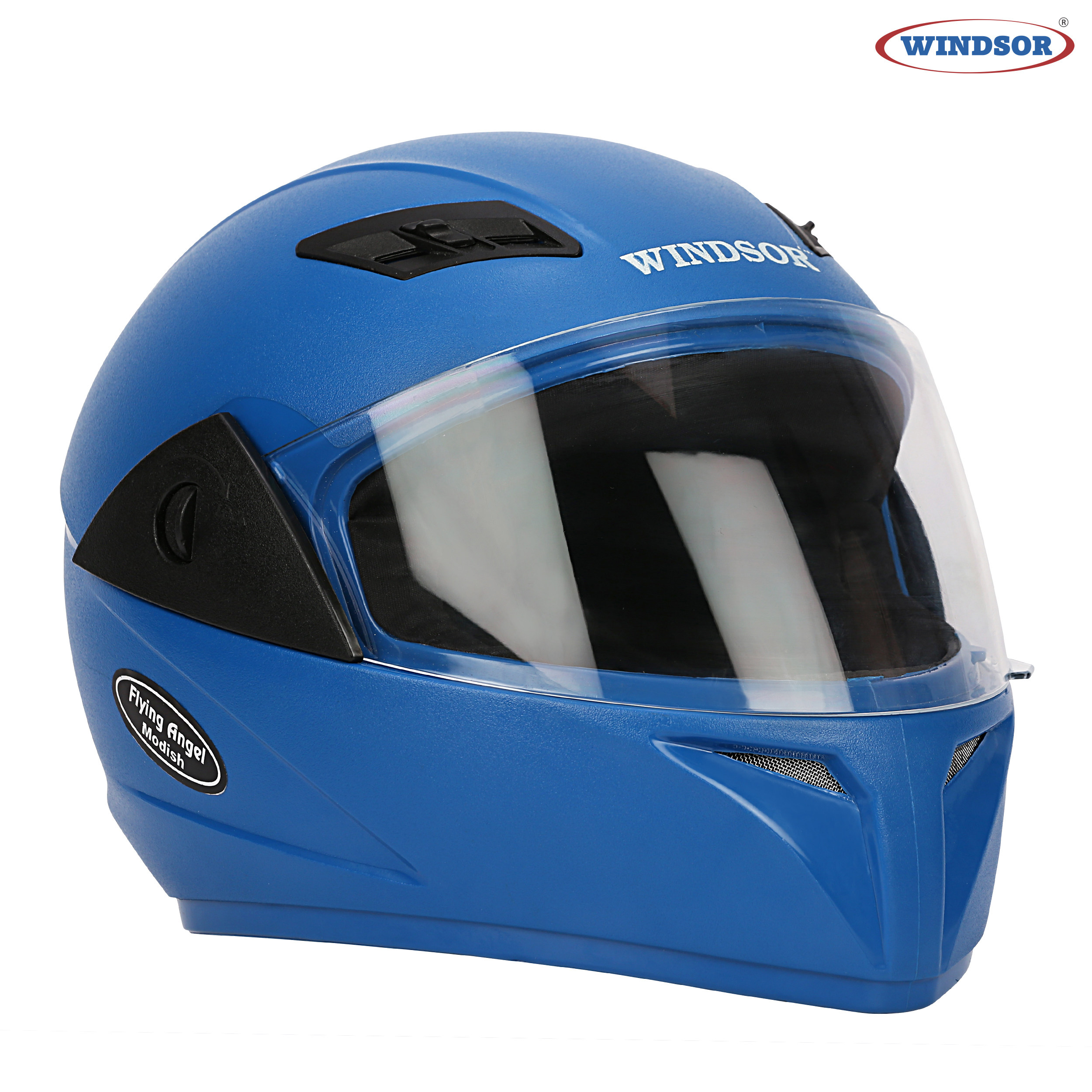Blue Windsor Flying Angel Modish Full Face Helmet