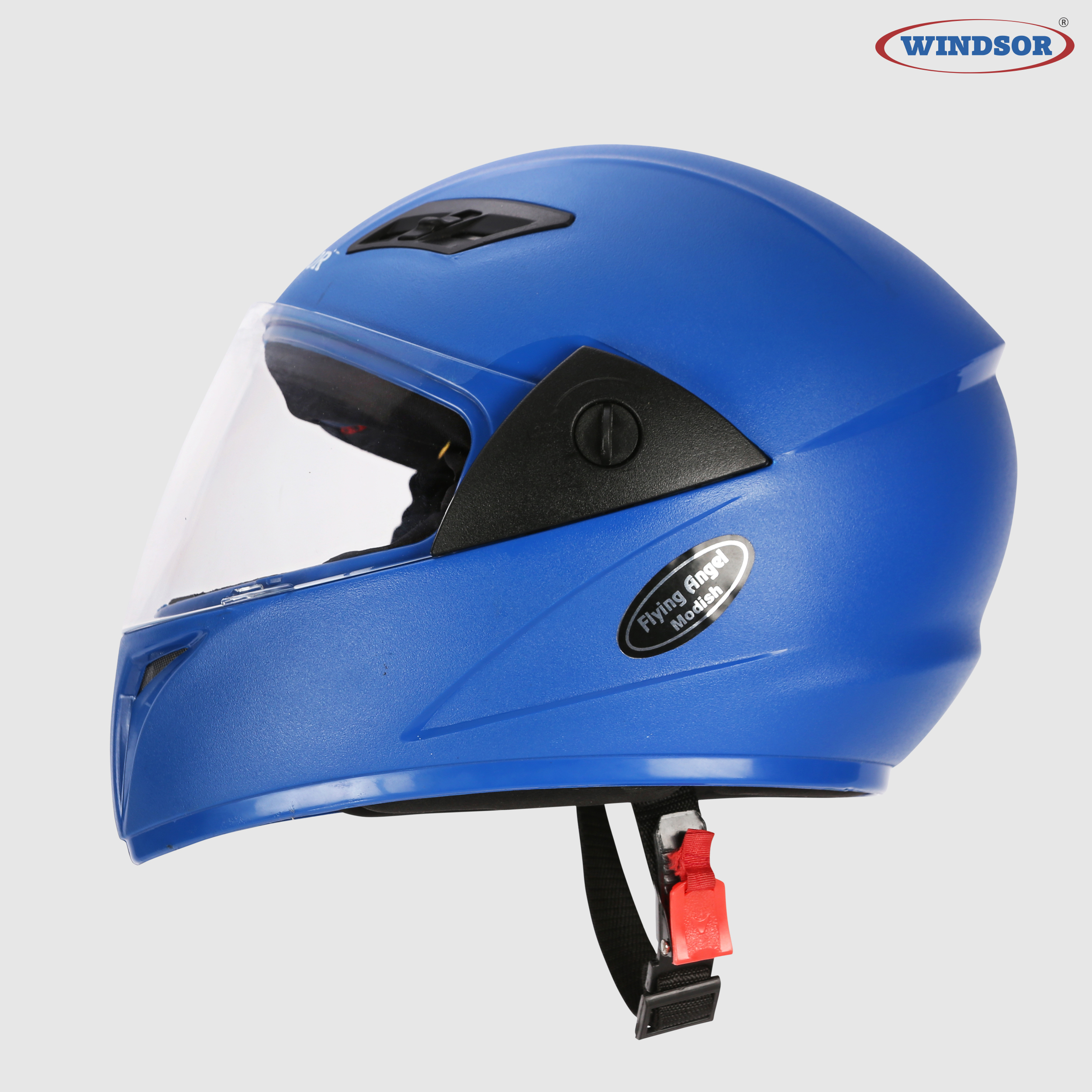 Blue Windsor Flying Angel Modish Full Face Helmet