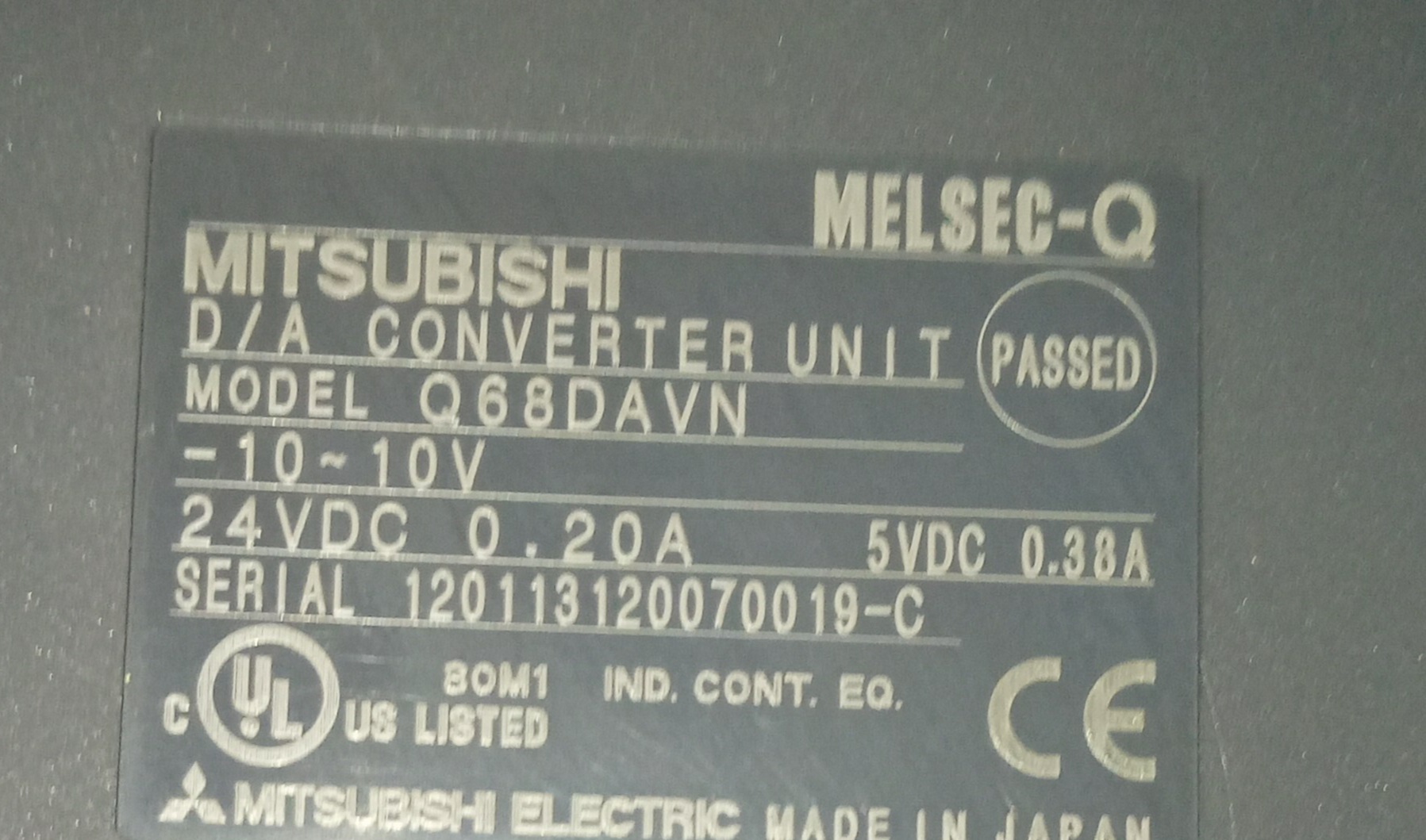 Mitsubishi Digital Analog Converter Module Q68davn