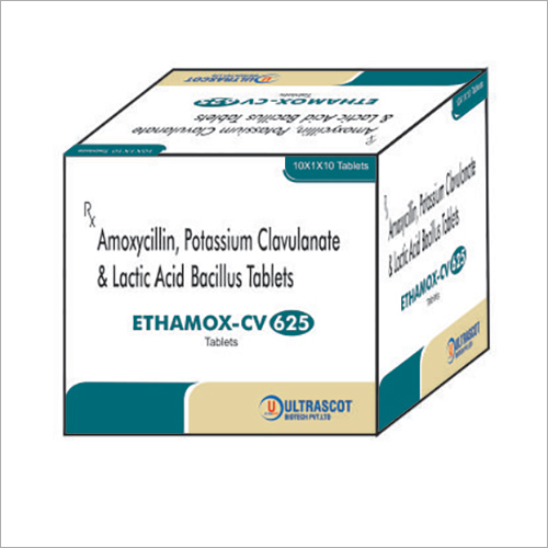 625 mg Amoxicillin Potassium Clavulanate and Lactic Acid Bacillus Tablets
