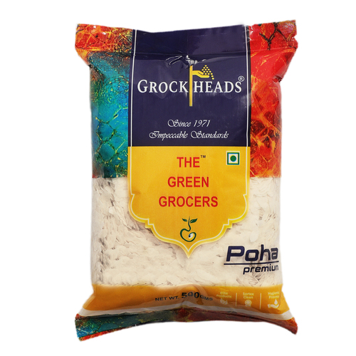 Grockheads Poha 500gms - 10kg Bag (20 Packets of 500gms) | Trusted Since 1971, Hygienically Packed, Sortex Clean, Untouched by Hands