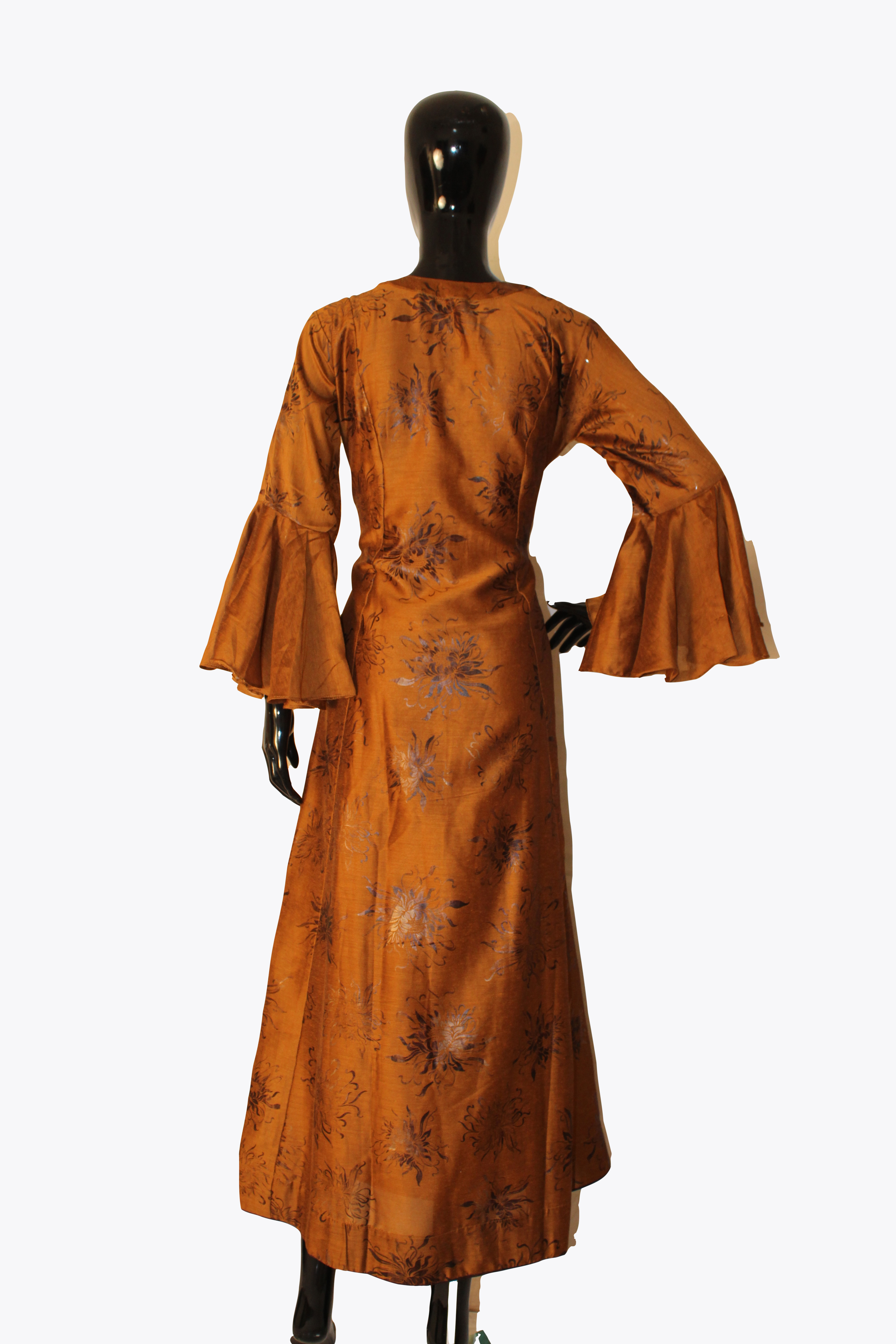 Ladies Silk Gown - Cotton Fabric, Customized Sizes S, M, L, Xl - Quick Dry, Washable, Full Sleeves, All Season Wear