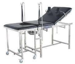 Specialized, Durable Medical Obstetric Delivery Bed (2 Section Top) - Metal Type: Iron