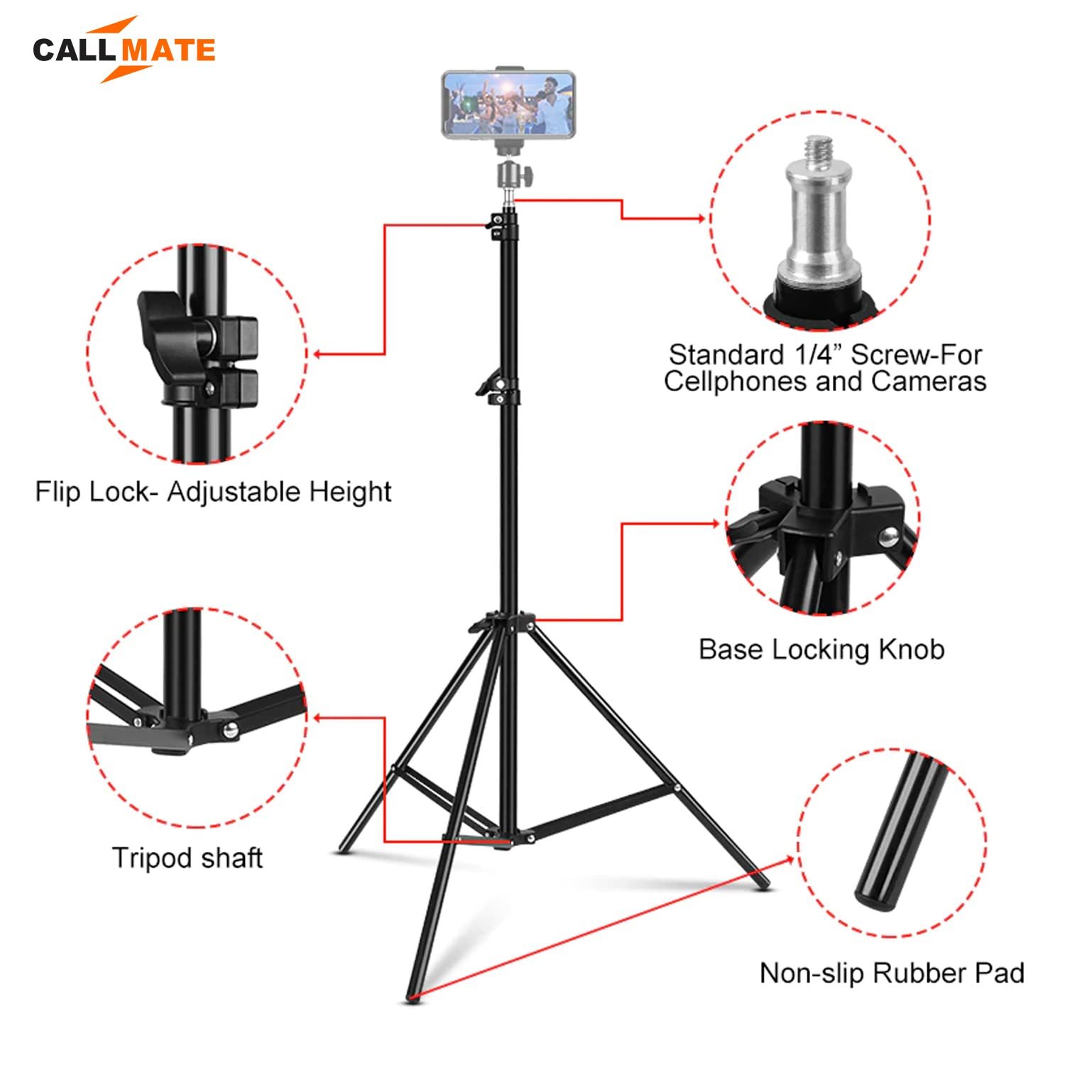 Black Metal Tripod 7 Feet Height