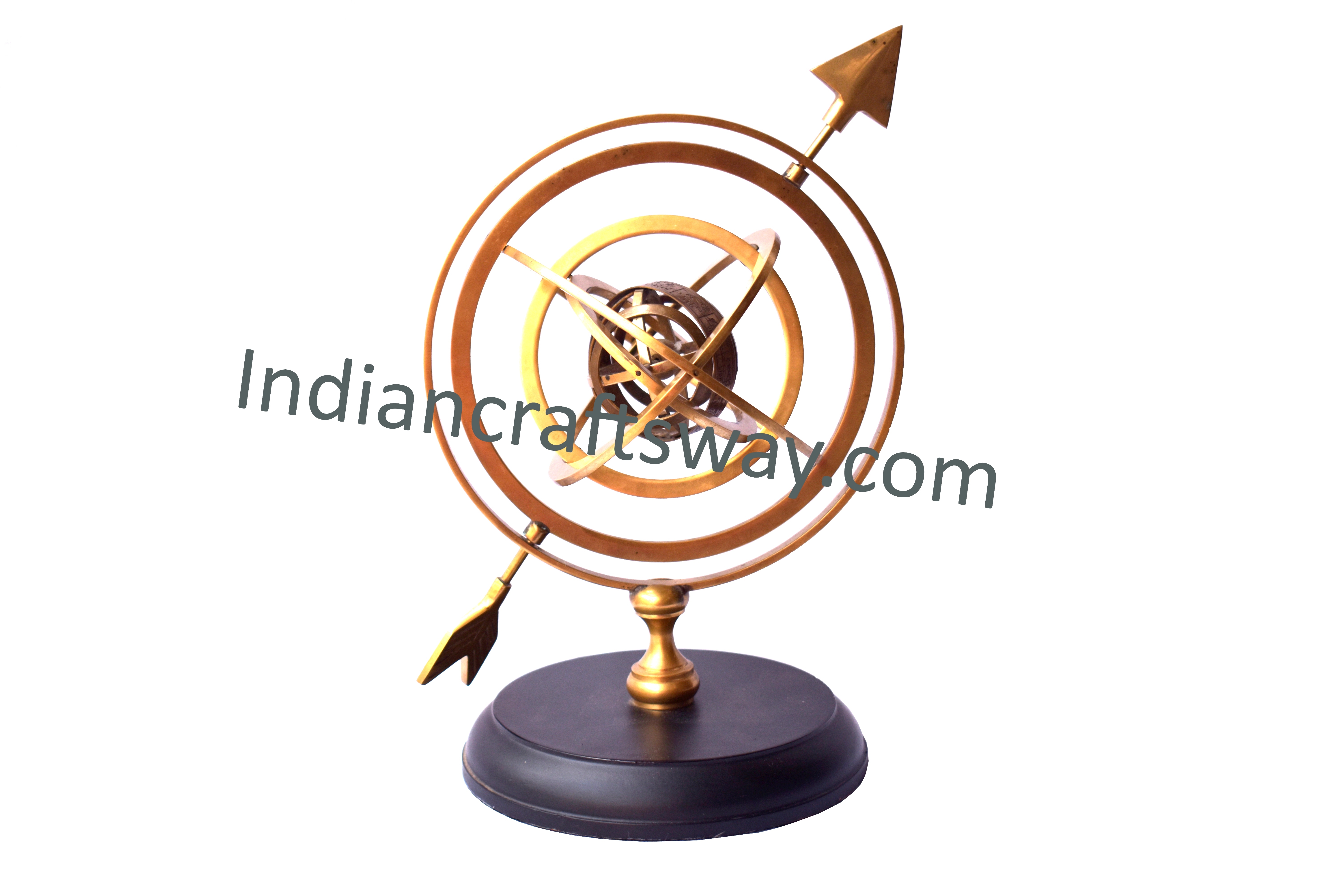 Antique Rasin Compass Ba Finish With Blk Base - Color: Gold Polished