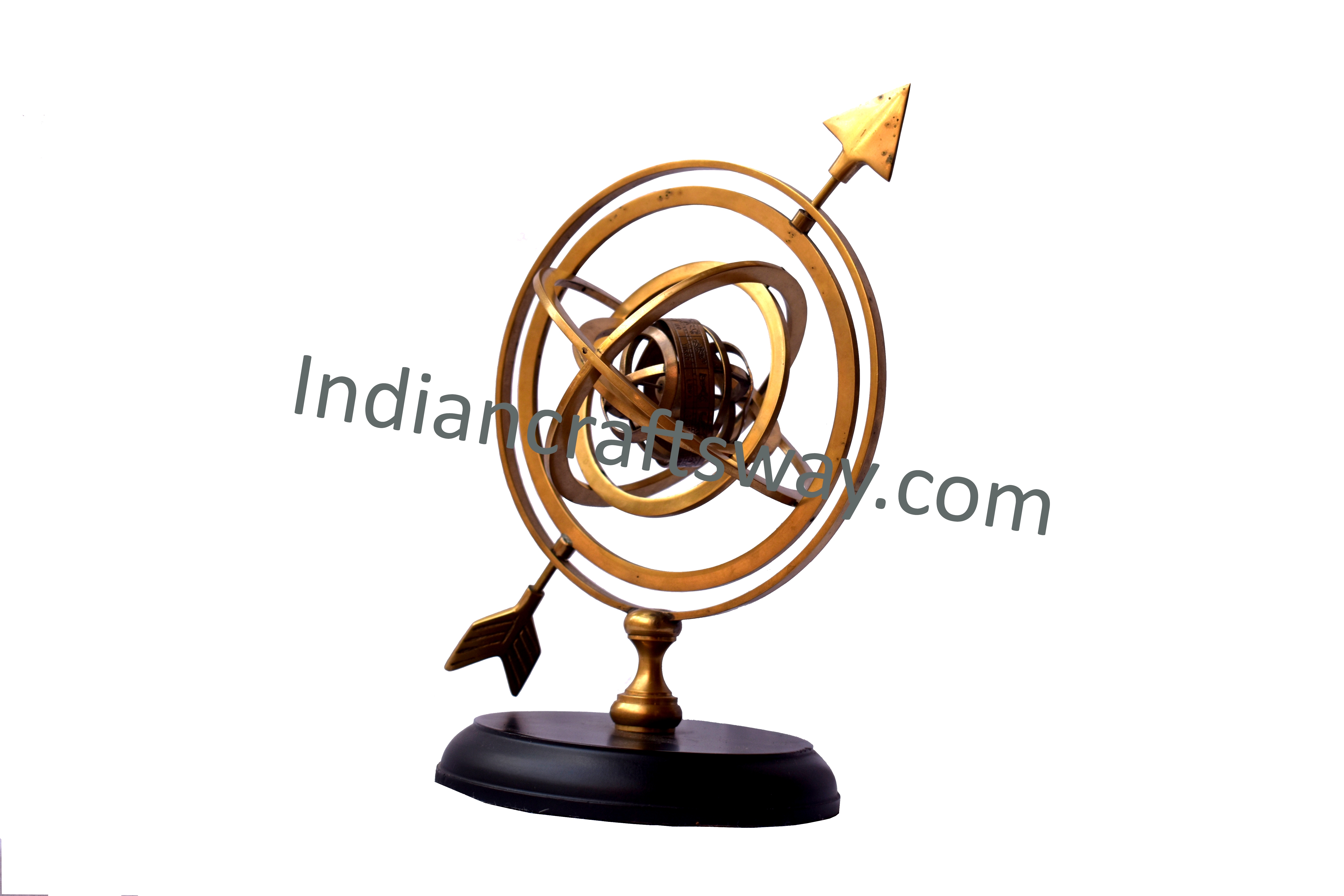 Antique Rasin Compass Ba Finish With Blk Base - Color: Gold Polished