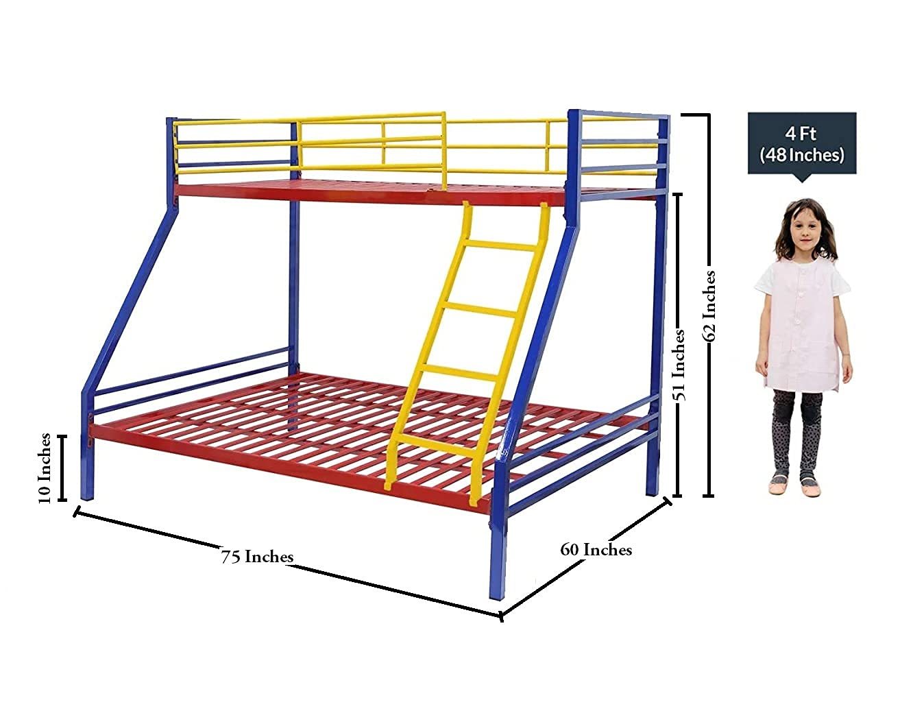 Ks Creations Multi-colour Bunk Bed For Kids And Adults