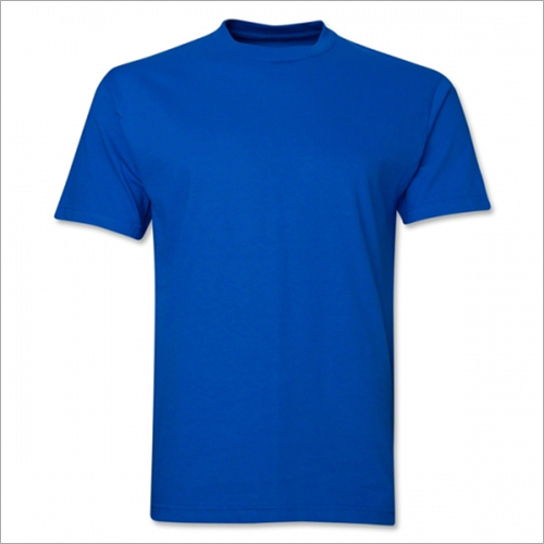 Mens Blue Plain T-Shirt - Cotton Fabric, Sizes S-L-XL | O-Neck Collar, Short Sleeves, Solid Color Design