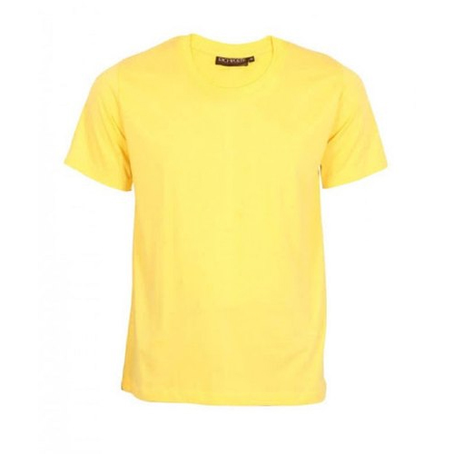 Cotton Yellow Plain T-Shirt - Sizes S, M, L, XL | O-Neck, Short Sleeves
