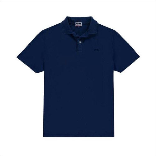 Mens Navy Blue Polo T-Shirt - Cotton Fabric, Sizes S, M, L, XL | Short Sleeve Design with Classic Polo Collar, Plain Pattern